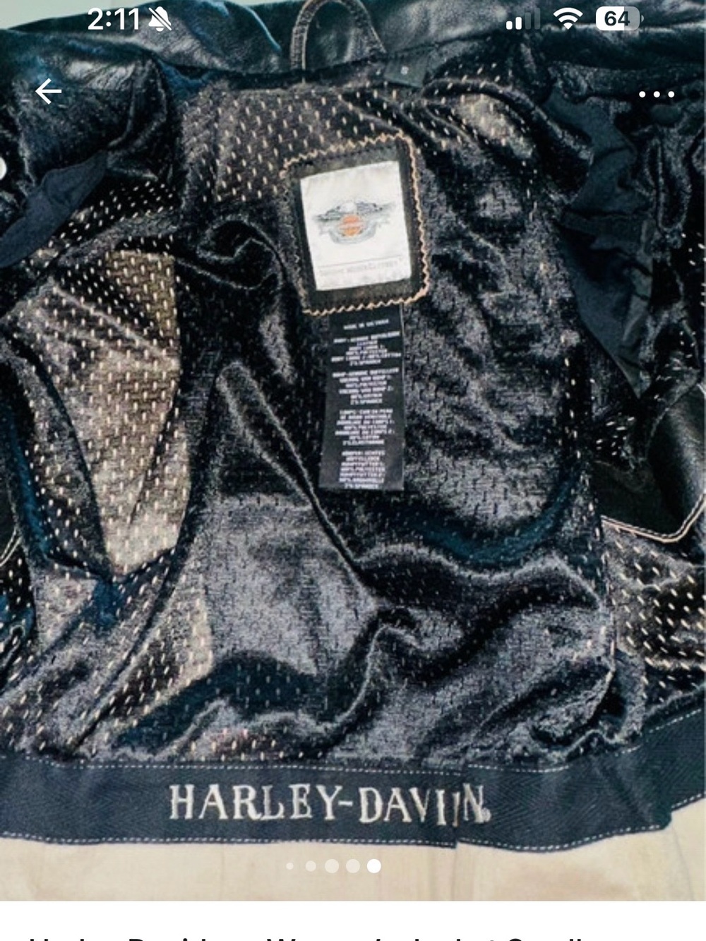 Harley-Davidson Black Leather Women's Motorcycle Jacket - Picture 5 of 5